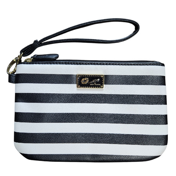 Luv Betsey by Betsey Johnson wristlet black and white - Picture 1 of 7